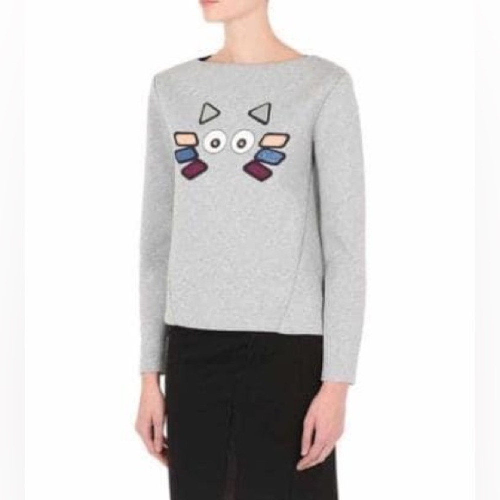 Karl Lagerfeld Plexi Choupette Cat Sweatshirt Crewneck Top Kitty Kitten Face (S)
